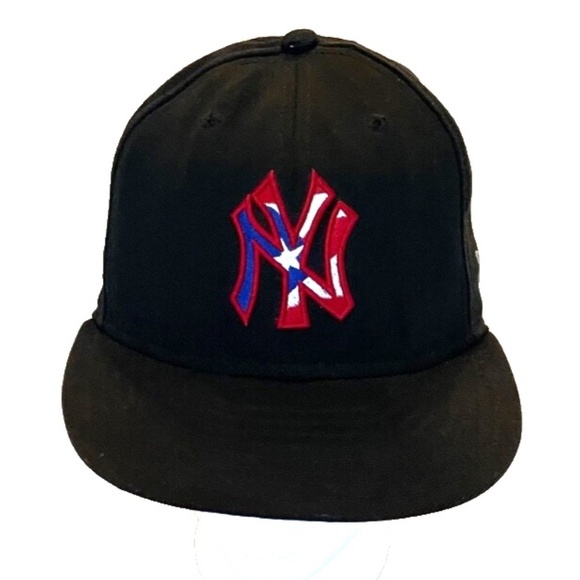 59Fifty NY Yankees MLB Baseball Cap; New Era; Black w/ Flag Logo; Size 7 (56 cm) - Picture 1 of 5